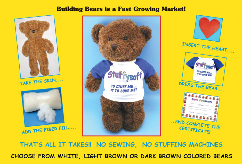 Unstuffed teddy bears for kids parties.